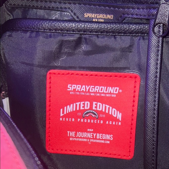 Mini Sprayground Pink Rhinestone Backpack Glamorous Design - Picture 2 of 8